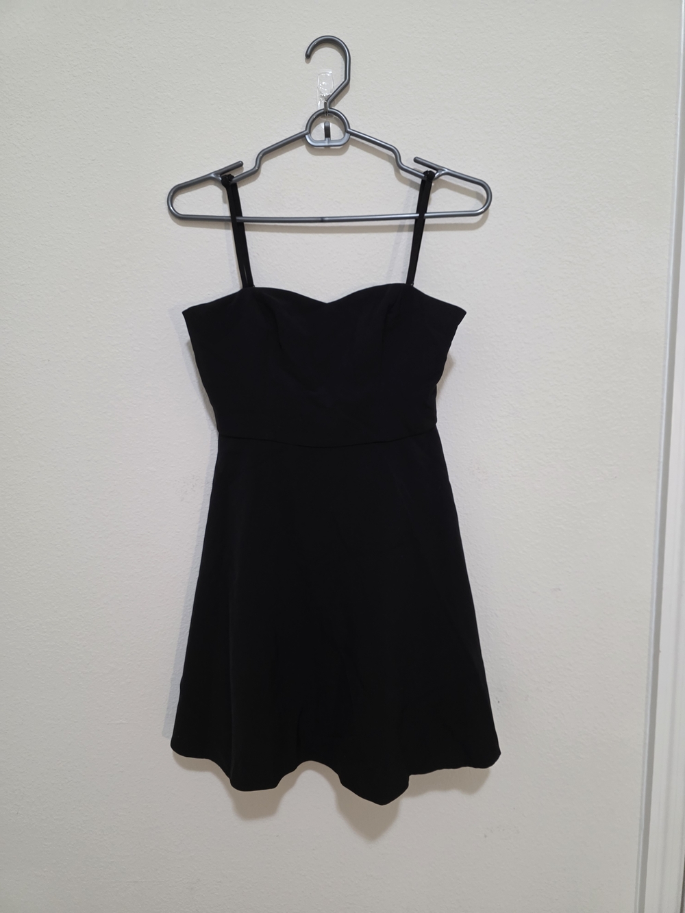 French Connection Black Strap Mini Sweetheart Dress